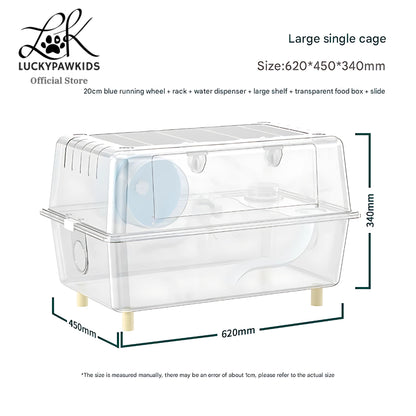Hamster Cage Transparent Acrylic 43/50/62/70/75/88/100CM