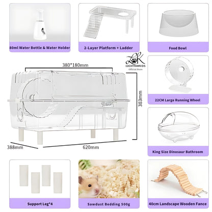 Hamster Cage Transparent Acrylic 43/50/62/70/75/88/100CM
