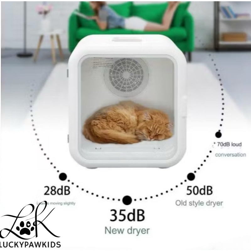 Smart Pet Dryer Box, Blowing, Drying, Sterilization, Smart Puppy Drying Box 62L/Luckypawkids
