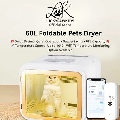 68L Smart Pet Dryer – Quick-Dry, Low Noise, Compact Design