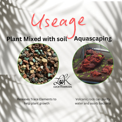 火山石 Volcanic rock particles succulent plant paving stone volcanic rock garden flowers aquarium filter landscaping 2.5k