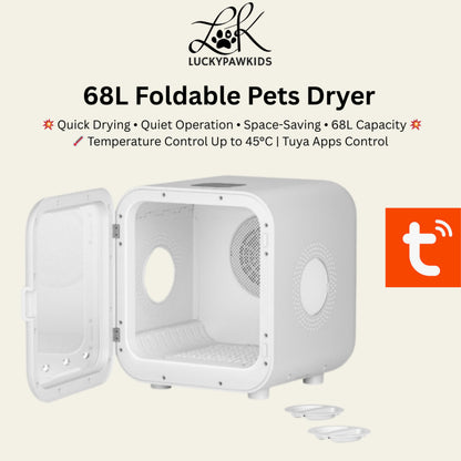 82L Foldable Pet Dryer Box – Fast Drying, Low Noise & Smart Temp Control for Cats & Dogs