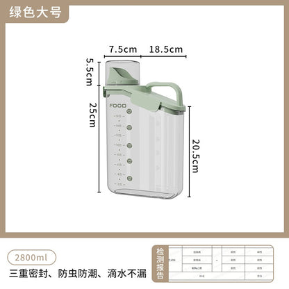 Pet Food Storage Moisture-Proof Sealed Jar Grain Barrel Large Jar With Lid Transparent Fresh-Keeping Box Barrel