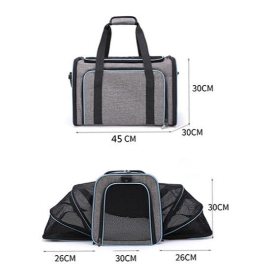 Expandable Pet Bag Portable Cat Bag With Large Capacity For Two Small Pet Bags Cat Carrier Travels Bag