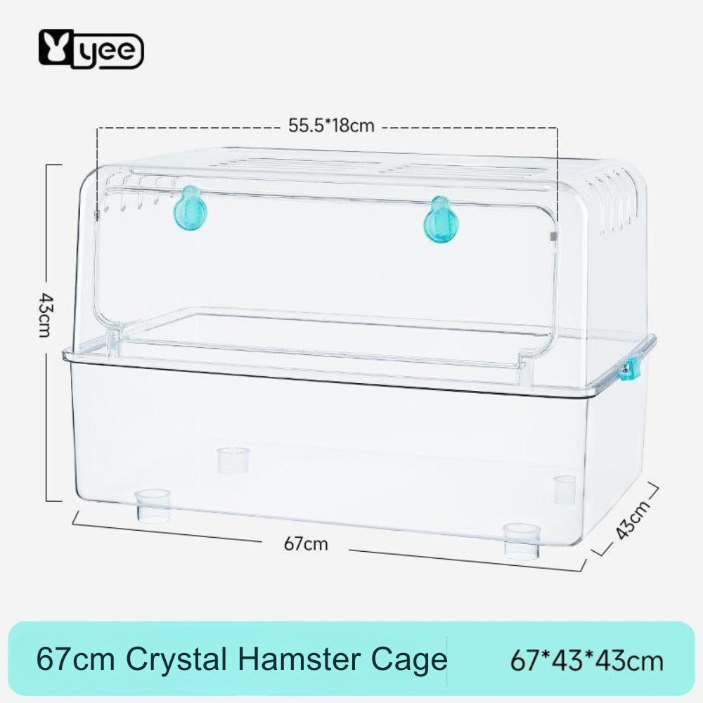 Yee Transparent Crystal Hamster Cage 50.5x30x30cm