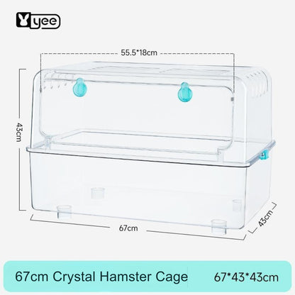 Yee Transparent Crystal Hamster Cage 50.5x30x30cm