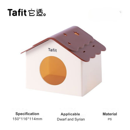 Tafit Hamster Transparent Crystal Hamster Accessories House, Hideout, Platform, Ladder, Water Bottle, Toilet,  Food Bowl