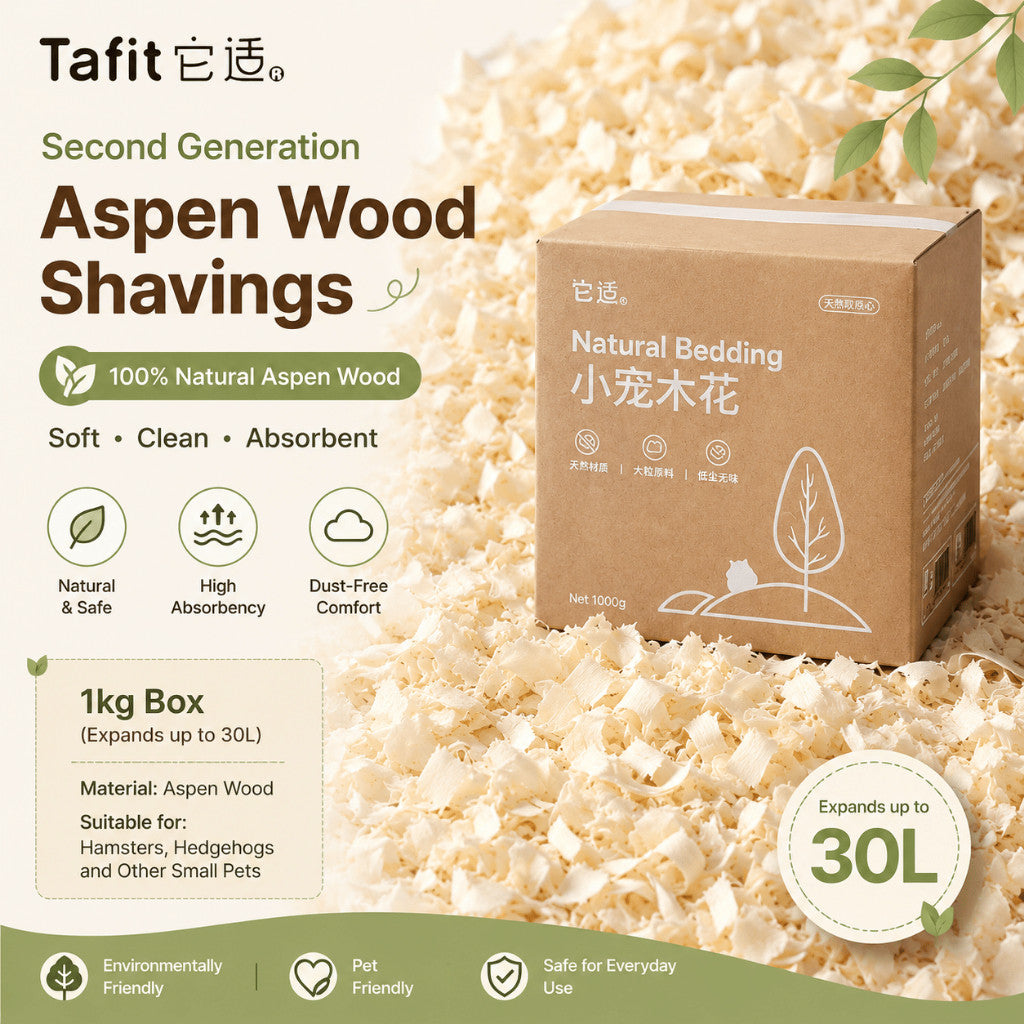 Tafit Hamster Bedding Low Dust Soft Wood Aspen Shaving 30L For Small Pets Rabbit Guinea Pig Chinchilla