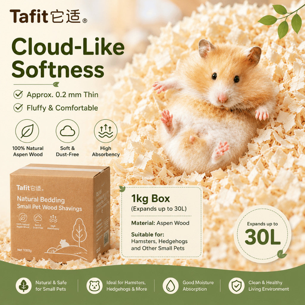 Tafit Hamster Bedding Low Dust Soft Wood Aspen Shaving 30L For Small Pets Rabbit Guinea Pig Chinchilla