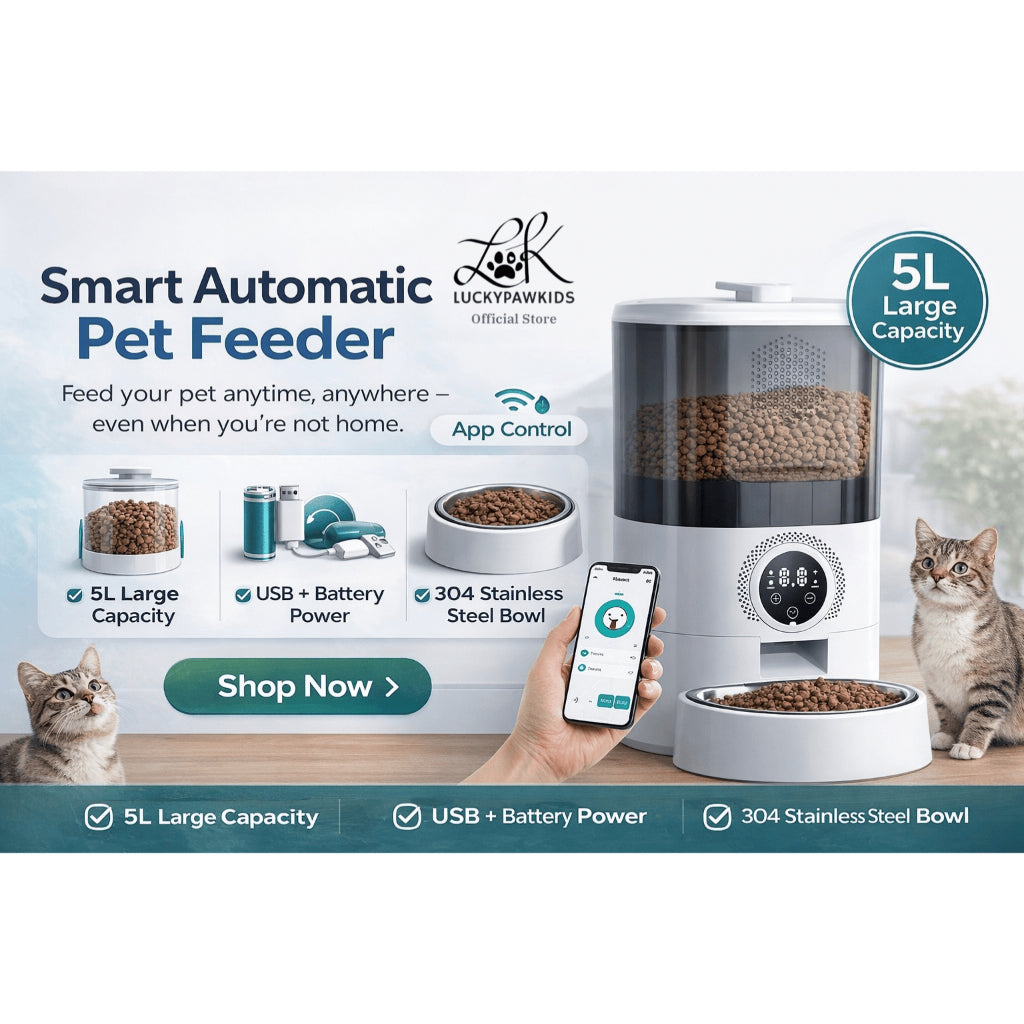 5L Auto Pet Smart Cat Feeder Cat Timed Quantitative Remote Automatic APP Feeder Cat Food Dog Food Smart Feeding Machine