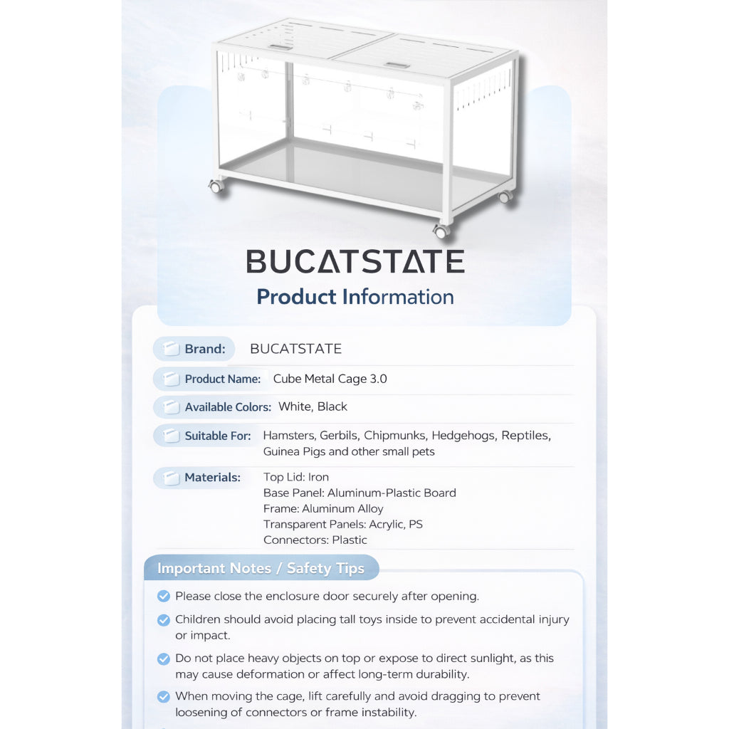 Bucatstate Hamster Cage 80cm / 100cm Stackable Design Come With Wheels