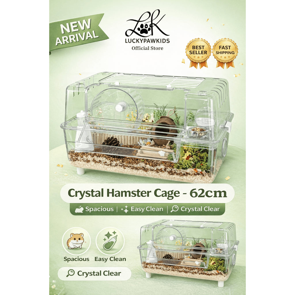 Hamster Cage Crystal Full Set 62cm Acrylic Hamster Cage Transparent Hamster Cage