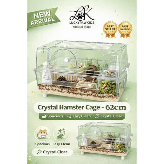 Hamster Cage Crystal Full Set 62cm Acrylic Hamster Cage Transparent Hamster Cage