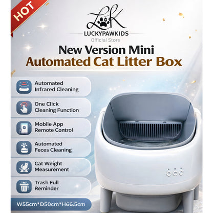 Open-Top Automated Cat Litter Box New Mini Version – Say Goodbye to Scooping Forever - Luckypawkids