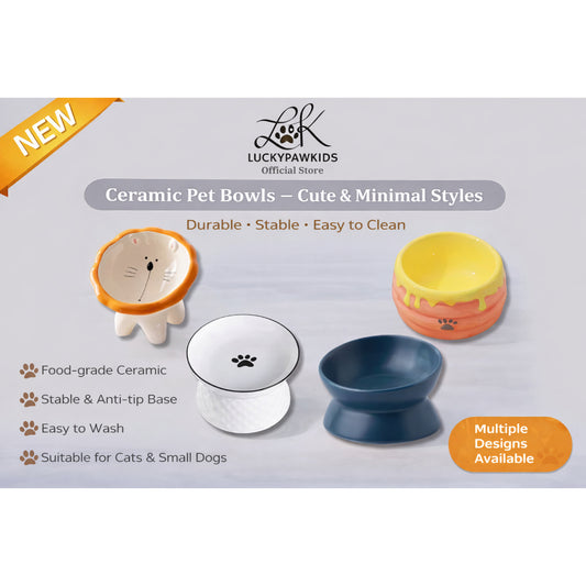 Premium Ceramic Cat Bowl, Designed For Both Style And Functionality. Crafted With High-Quality Ceramic/Luckypawkids