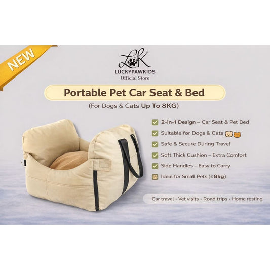 Dog Double Sided Booster Car Seat / Safety Seat for Dog / Water Resistant Fabric / Washable Cover