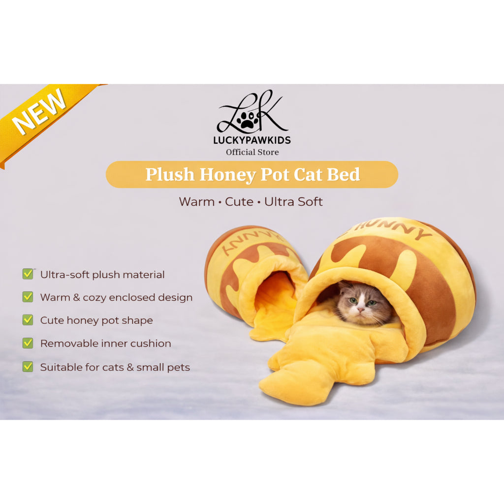 Plush Honey Pot Cat Bed