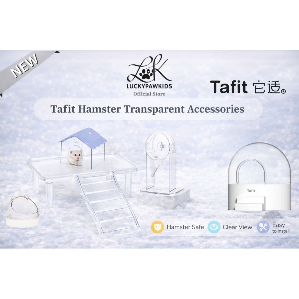 Tafit Hamster Transparent Crystal Hamster Accessories House, Hideout, Platform, Ladder, Water Bottle, Toilet,  Food Bowl