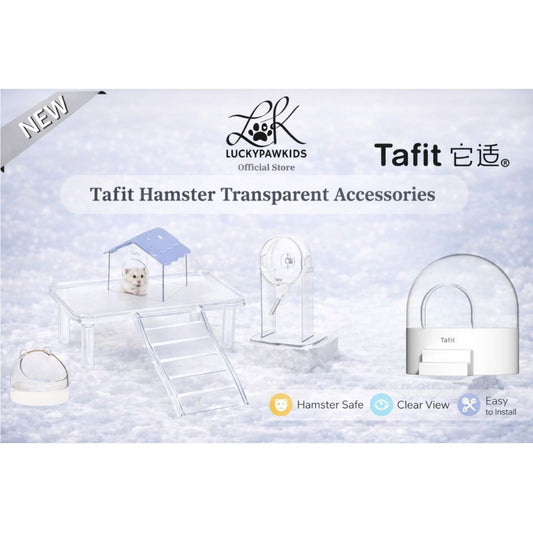 Tafit Hamster Transparent Crystal Hamster Accessories House, Hideout, Platform, Ladder, Water Bottle, Toilet,  Food Bowl