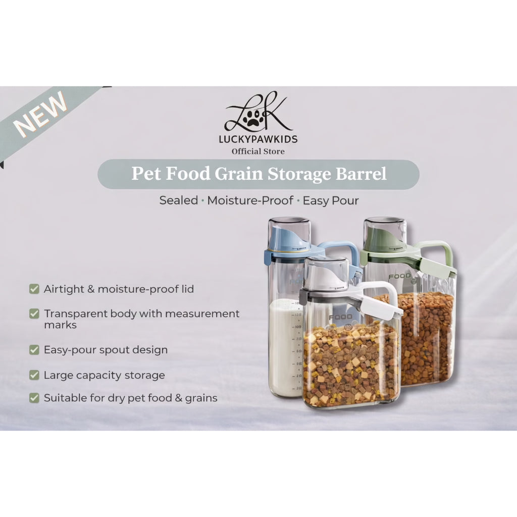 Pet Food Storage Moisture-Proof Sealed Jar Grain Barrel Large Jar With Lid Transparent Fresh-Keeping Box Barrel