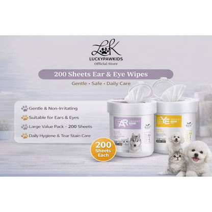 200 pics/Pets eye wipes /dogs cats stain remover/wipes/pets