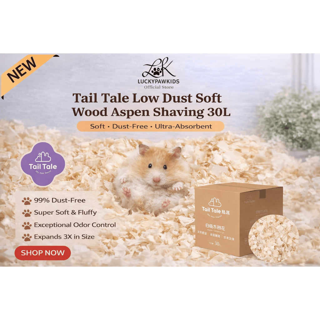 Tail Tale Hamster Bedding Low Dust Soft Wood Aspen Shaving 30L For Small Pets Rabbit Guinea Pig Chinchilla
