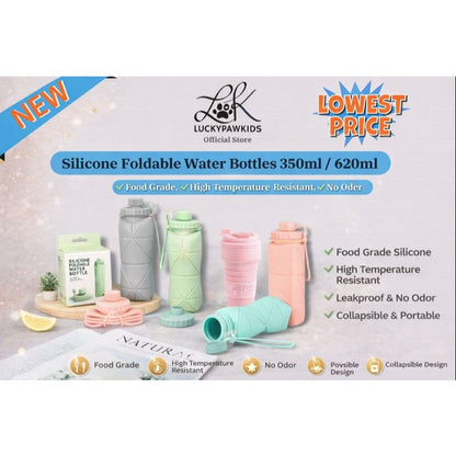 Foldable Water Bottle 350ml - 600ml Collapsible Retractable Travel Gym Sport Kids  Silicone Bottle Portable Outdoor