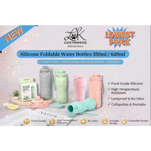 Foldable Water Bottle 350ml - 600ml Collapsible Retractable Travel Gym Sport Kids  Silicone Bottle Portable Outdoor