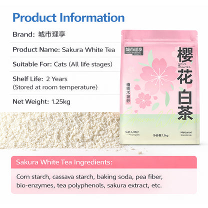 Premium Sakura White Tea Cassava Cat Litter Deodorant Dust-free Non-Stick Bottom Cat Litter Deodorant Fragrance Litter