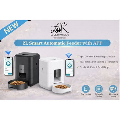 2L Auto Pet Smart Cat Feeder Cat Timed Quantitative Remote Automatic APP Feeder Cat Food Dog Food Smart Feeding Machine