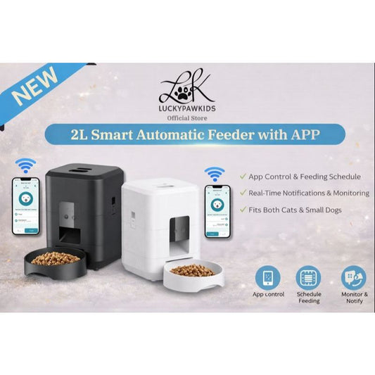 2L Auto Pet Smart Cat Feeder Cat Timed Quantitative Remote Automatic APP Feeder Cat Food Dog Food Smart Feeding Machine