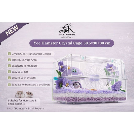 Yee Transparent Crystal Hamster Cage 50.5x30x30cm